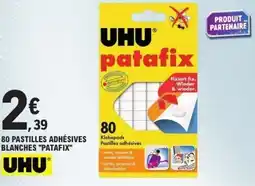E.Leclerc 80 pastilles adhésives blanches patafix offre