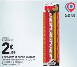 E.Leclerc 5 rouleaux de papier cadeaux offre