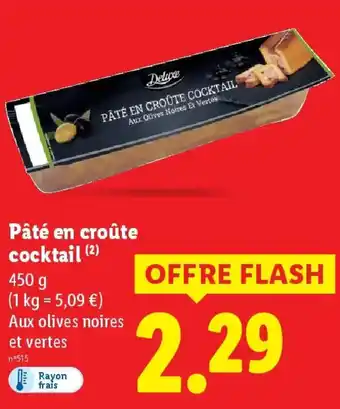 Lidl DELUXE Pâté en croûte cocktail offre