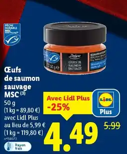 Lidl DELUXE Œufs de saumon sauvage MSC offre