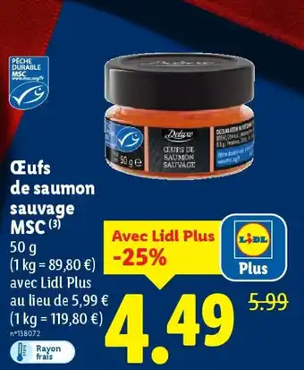 Lidl DELUXE Œufs de saumon sauvage MSC offre