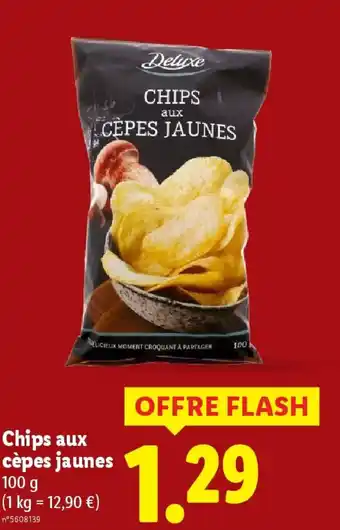 Lidl DELUXE Chips aux cèpes jaunes offre