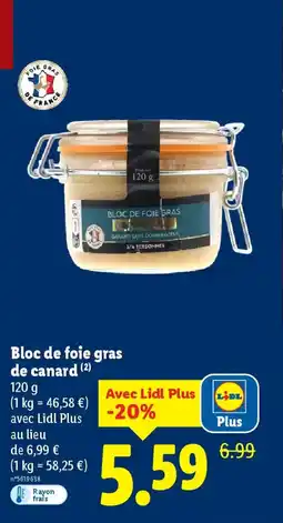 Lidl DELUXE Bloc de foie gras de canard offre