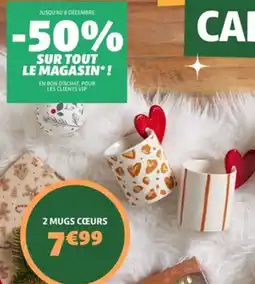 Gifi 2 mugs cœurs offre