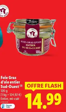 Lidl DELUXE Foie Gras d'oie entier Sud-Ouest offre