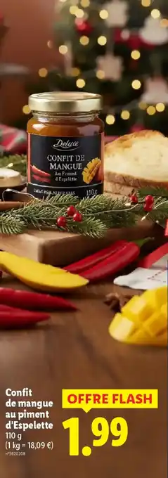 Lidl Confit de mangue au piment d'Espelette offre