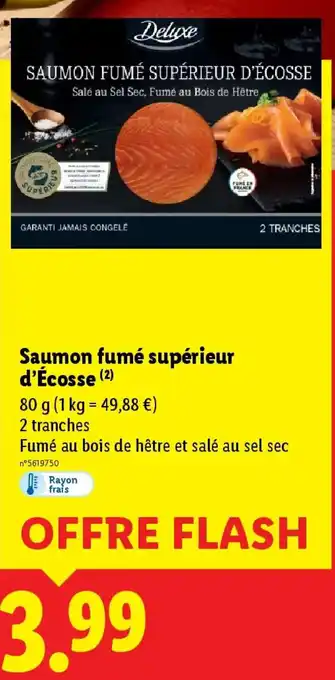 Lidl DELUXE Saumon fumé supérieur d'Écosse offre