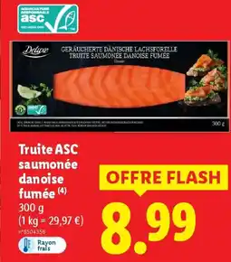 Lidl DELUXE Truite ASC saumonée danoise fumée offre