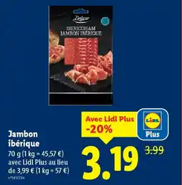 Lidl DELUXE Jambon ibérique offre