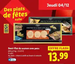 Lidl DELUXE Demi-filet de saumon avec peau offre