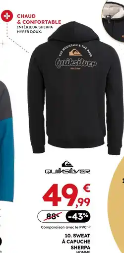 Sport 2000 Quiksilver sweat à capuche sherpa homme offre