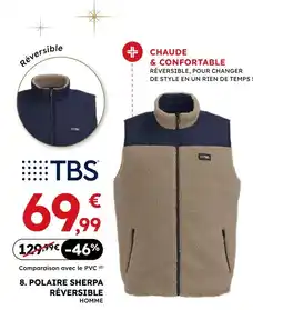 Sport 2000 Tbs polaire sherpa réversible homme offre