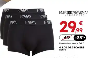 Sport 2000 Emporio armani lot de 3 boxers homme offre