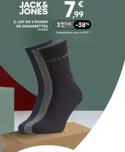 Sport 2000 Jack&jones lot de 3 paires de chaussettes homme offre