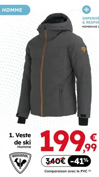 Sport 2000 Rossignol veste de ski homme offre