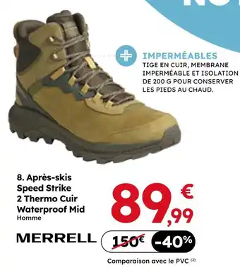Sport 2000 Merrell après-skis speed strike 2 thermo cuir waterproof mid homme offre
