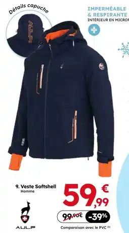 Sport 2000 Aulp veste softshell homme offre