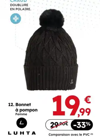 Sport 2000 Luhta bonnet à pompon femme offre