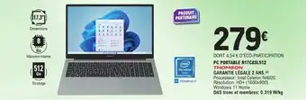 E.Leclerc Pc portable n17c8sl512 thomson offre
