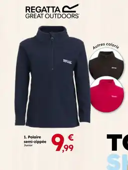 Sport 2000 Regatta great outdoors polaire semi-zippée junior offre