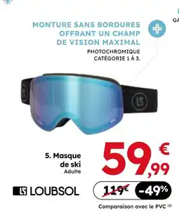 Sport 2000 Loubsol masque de ski adulte offre