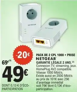 E.Leclerc Pack de 2 cpl 1000 + prise offre