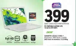 E.Leclerc Pc portable aspire lite 15 al15-41p-r4p3 offre