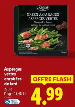 Lidl DELUXE Asperges vertes enrobées de lard offre