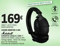 E.Leclerc Casque monitor ii anc Marshall offre