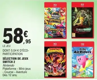 E.Leclerc Sélection de jeux switch 2 offre