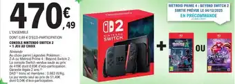 E.Leclerc Console nintendo switch 2 + 1 jeu au choix offre