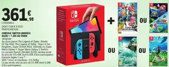 E.Leclerc Console switch (modèle oled) +1 jeu au choix offre