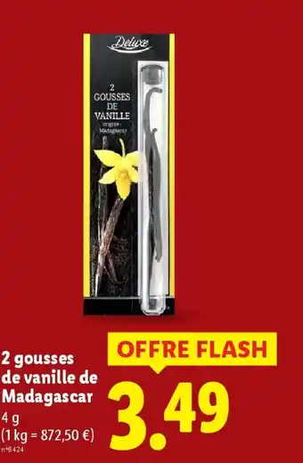 Lidl DELUXE 2 gousses de vanille de Madagascar offre