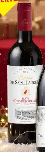 Lidl Blaye Côtes de Bordeaux Baron De Saint Laurent 2023 AOP offre