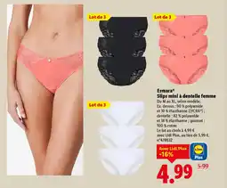 Lidl ESMARA Slips mini à dentelle femme offre