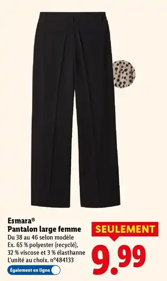 Lidl ESMARA Pantalon large femme offre
