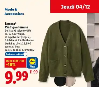 Lidl ESMARA Cardigan femme offre