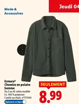 Lidl ESMARA Boxers homme Chemise en polaire homme offre