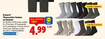 Lidl ESMARA Chaussettes femme ou homme offre