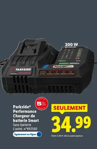 Lidl PARKSIDE Performance Chargeur de batterie Smart offre