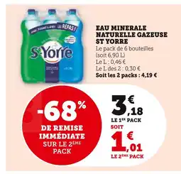 Super U Eau minérale naturelle gazeuse offre