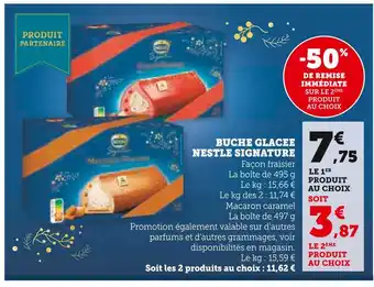 Super U Nestle signature bûche glacée offre