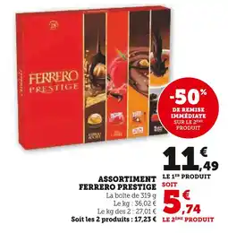 Super U Ferrero assortment prestige offre