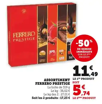 Super U Ferrero assortment prestige offre