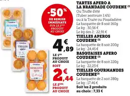 Super U Coudene tartes apéro la brandade offre
