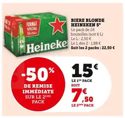 Super U Heineken bière blonde 5° offre