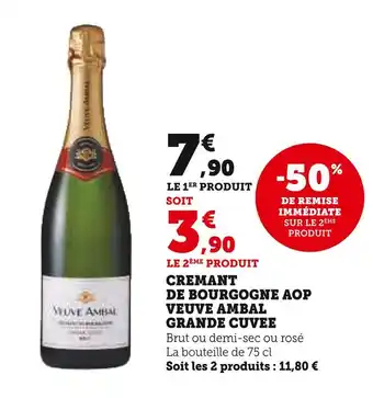 U Express Veuve ambal cremant de bourgogne aop grande cuvee brut offre