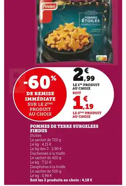 U Express Findus pommes de terre surgelées étoiles offre