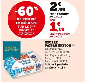 U Express Paysan breton beurre offre