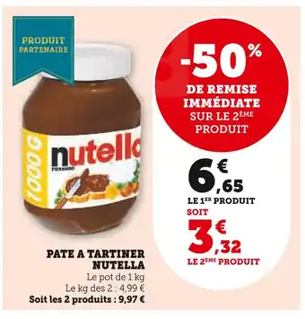 U Express Nutella pâte à tartiner offre